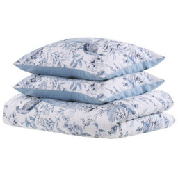 Beliani Duvet Cover Set Ballard Sateen Cotton 155 X 220 Cm Blue - thumbnail 5