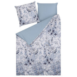 Beliani Duvet Cover Set Ballard Sateen Cotton 155 X 220 Cm Blue - thumbnail 4
