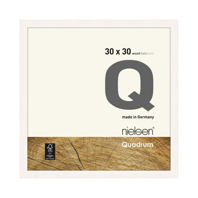 Nielsen Quadrum 30 X 30Cm Matt White Wooden Picture Frame With Float Glass And Push/turn Clips - image 1