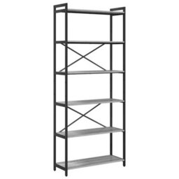 Berkfield Modern Bookcase Grey Sonoma 80 X 30 X 188 Cm Engineered Wood