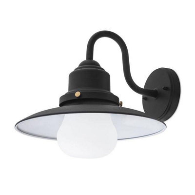 Luminosa Lighting Luminosa Avenue 1 Light Outdoor Dome Wall Light Black Ip44 - image 1