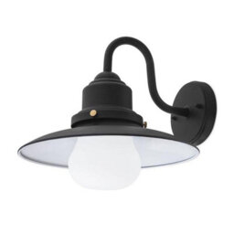 Luminosa Lighting Luminosa Avenue 1 Light Outdoor Dome Wall Light Black Ip44 - thumbnail 1