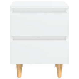 Berkfield Bed Cabinets & Pinewood Legs 2 Pcs High Gloss White 40X35X50Cm - thumbnail 4