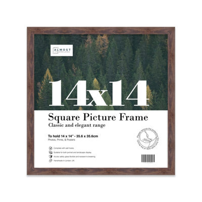 14X14 Walnut Picture Frame (35.6 X 35.6Cm) Poster, Photo, Artwork, Gallery Wall Or Print - image 1