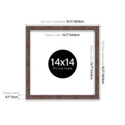 14X14 Walnut Picture Frame (35.6 X 35.6Cm) Poster, Photo, Artwork, Gallery Wall Or Print - thumbnail 3