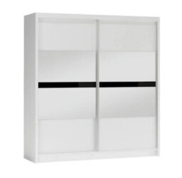 Arte Batumi 203Cm Sliding Door Wardrobe In White Matte - Bright And Functional With Mirrored Panels - thumbnail 2