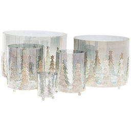 Hill Interiors The Noel Collection Crackle Effect Christmas Candle Holder Silver (8Cm X 6.5Cm X 6.5Cm) - thumbnail 2