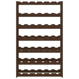 Berkfield Wine Rack For 42 Bottles Brown Solid Wood Pine - thumbnail 3