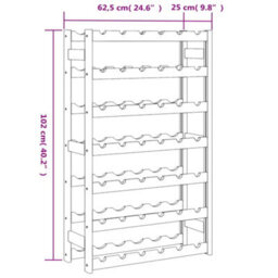 Berkfield Wine Rack For 42 Bottles Brown Solid Wood Pine - thumbnail 7