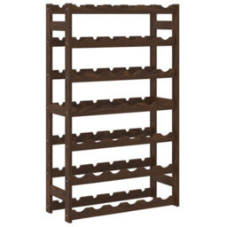 Berkfield Wine Rack For 42 Bottles Brown Solid Wood Pine - thumbnail 5