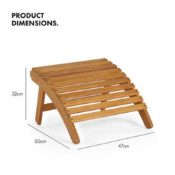 Vonhaus Adirondack Footstool, Acacia Wood Outdoor Garden Foot Stool & Teak Oil Coat, Weather Resistant Wood, Hudson - thumbnail 7