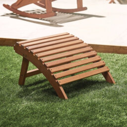 Vonhaus Adirondack Footstool, Acacia Wood Outdoor Garden Foot Stool & Teak Oil Coat, Weather Resistant Wood, Hudson - thumbnail 4