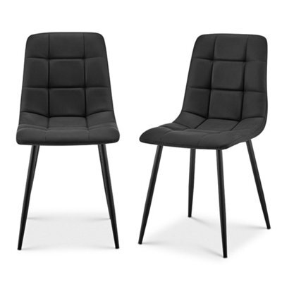 Bravich Zurich Faux Leather Embossed Dining Chair - Black, Set Of 2 - image 1