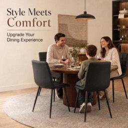 Bravich Zurich Faux Leather Embossed Dining Chair - Black, Set Of 2 - thumbnail 5