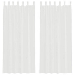 Berkfield Voile Curtains With Loops 2 Pcs White 140X245 Cm - thumbnail 2