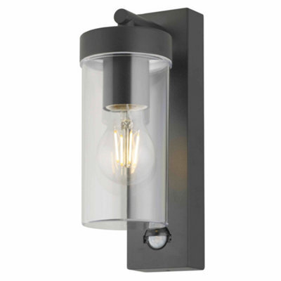 First Choice Lighting Hadron - Black Outdoor Motion Sensor Ip44 Security Wall Light - image 1