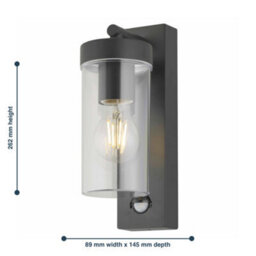 First Choice Lighting Hadron - Black Outdoor Motion Sensor Ip44 Security Wall Light - thumbnail 6