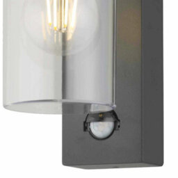 First Choice Lighting Hadron - Black Outdoor Motion Sensor Ip44 Security Wall Light - thumbnail 3