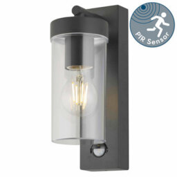 First Choice Lighting Hadron - Black Outdoor Motion Sensor Ip44 Security Wall Light - thumbnail 2