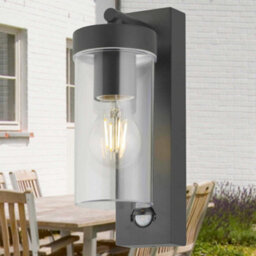 First Choice Lighting Hadron - Black Outdoor Motion Sensor Ip44 Security Wall Light - thumbnail 5