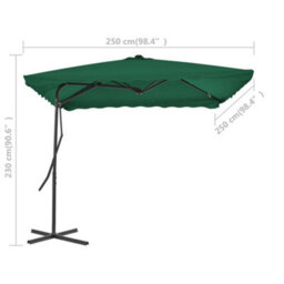 Berkfield Outdoor Parasol With Steel Pole 250X250 Cm Green - thumbnail 6