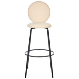 Wyld And Coco Boucle Bar Stools Pair Light Beige Armless With Matt Black Legs - Set Of 2 - thumbnail 5