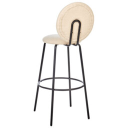 Wyld And Coco Boucle Bar Stools Pair Light Beige Armless With Matt Black Legs - Set Of 2 - thumbnail 6
