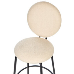 Wyld And Coco Boucle Bar Stools Pair Light Beige Armless With Matt Black Legs - Set Of 2 - thumbnail 7
