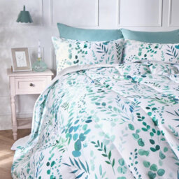 Ohs Floral Coverless 10.5 Tog Duvet Set Pillowcase Quilted Cover - Sage - Single - thumbnail 2