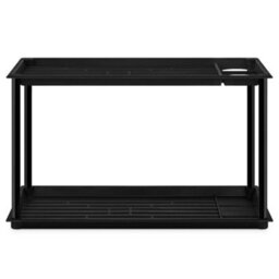 Ehc Shoe Rack Organiser 2 Tier, Multi-Purpose Wellies Boot Tray With Umbrella Drip Stand, Free Standing Shoe Storage - thumbnail 2
