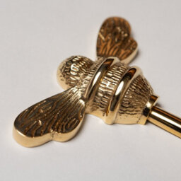 Solid Brass Bee Coat Hook - Brass Finish - thumbnail 3