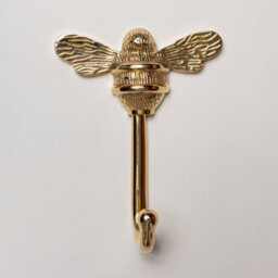 Solid Brass Bee Coat Hook - Brass Finish - thumbnail 2