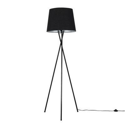 Valuelights Camden Black Tripod Floor Lamp With Tapered Shade - image 1