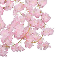 Neel Blue Baby Pink Artificial Silk Rose Flower Cherry Blossom Garland Vines, 144 Head, 180Cm - thumbnail 3