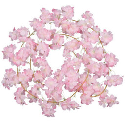 Neel Blue Baby Pink Artificial Silk Rose Flower Cherry Blossom Garland Vines, 144 Head, 180Cm