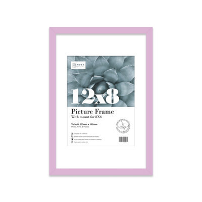"12X8"" Lilac Frame With Mount For 8X6"" Pictures 20mm Thin Edge Portrait And Landscape Display With Wall Hooks And Kickstand" - image 1