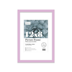 "12X8"" Lilac Frame With Mount For 8X6"" Pictures 20mm Thin Edge Portrait And Landscape Display With Wall Hooks And Kickstand" - thumbnail 1