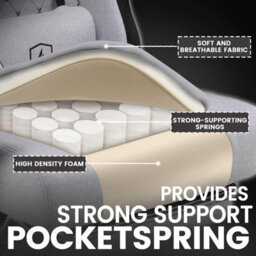 Gtplayer Fabric Gaming Chair With Footrest, Computer Chairs For Adults With Pocket Spring Cushion For Home Office, Forst Grey - thumbnail 7