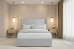 "Nexus Portofino Plush Divan, Silver, 54"" Winged Hb, No Drawers, Open Coil Mattress, Double" - thumbnail 2