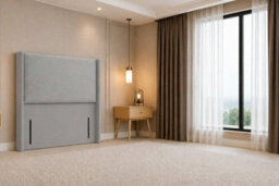 "Nexus Portofino Plush Divan, Silver, 54"" Winged Hb, No Drawers, Open Coil Mattress, Double" - thumbnail 6