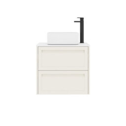 Royal Bathrooms Royal Bathroom Elmore 600mm Classic White Wall Mounted Bathroom Vanity Unit 2 Drawer Plain White Worktop With Elena Basin - thumbnail 7