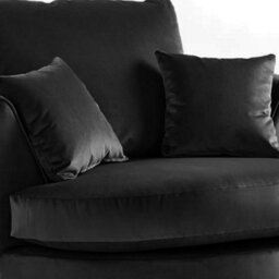 Furnishings For Less UK Brooklyn Plush Velvet Fabric Swivel Chair 360 Rotation Foam Black - thumbnail 2