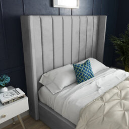 DS Living Oxford Upholstered Soft Touch Plush Grey Velvet Small Double Bed Frame 4Ft - thumbnail 3