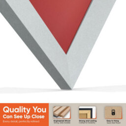 "AK Frames 25X17"" Silver Sleek Vinyl Record Frame With Crimson Mount For 12 Inch Lp Cover & Disc - Overlapped Design" - thumbnail 3