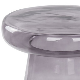 Beliani Aurora Home Tempered Glass Side Table 39 Cm Grey Tint, Round Accent End Table For Modern Decor - thumbnail 4