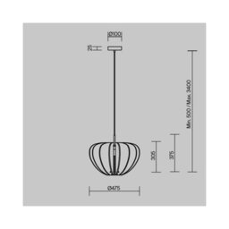 Luminosa Lighting Luminosa Cambio Modern Pendant Ceiling Light Black 1Xe27 Silver Shade - thumbnail 5