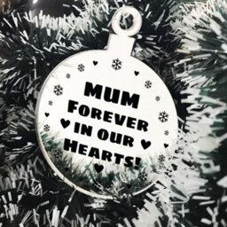 Red Ocean Hanging Acrylic Memorial Christmas Decoration For Mum Special Memorial Gift Beautiful Keepsake - thumbnail 1