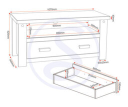 Seconique Tortilla Flat Screen Tv Unit 1 Drawer In Distressed Wax Pine - thumbnail 9