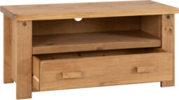 Seconique Tortilla Flat Screen Tv Unit 1 Drawer In Distressed Wax Pine - thumbnail 3