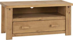 Seconique Tortilla Flat Screen Tv Unit 1 Drawer In Distressed Wax Pine